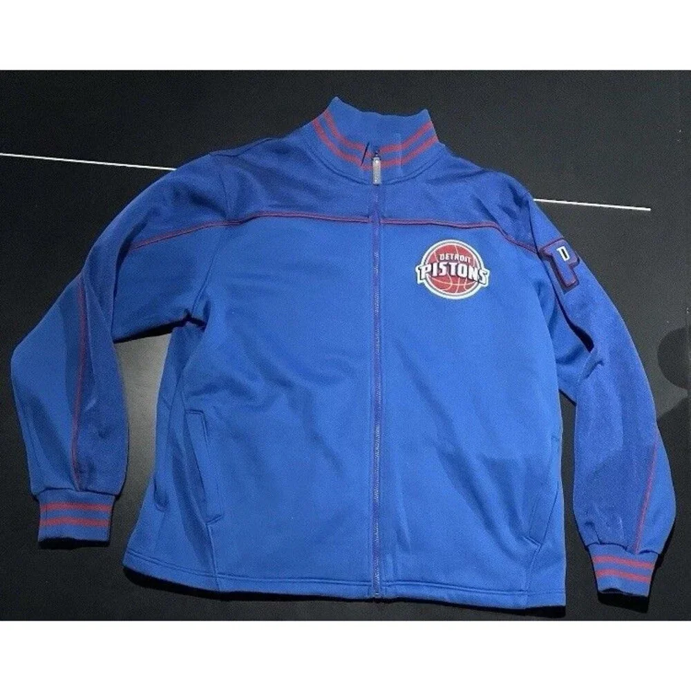 Detroit Pistons NBA Exclusive Collection Men's Size XL Full Zip Logo Jacket